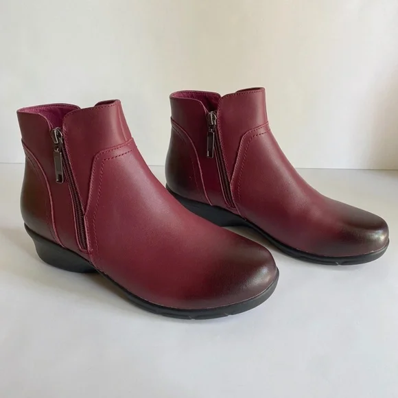 Propet Shoes Propet Womens Waverly Leather Ankle Boot In Rich